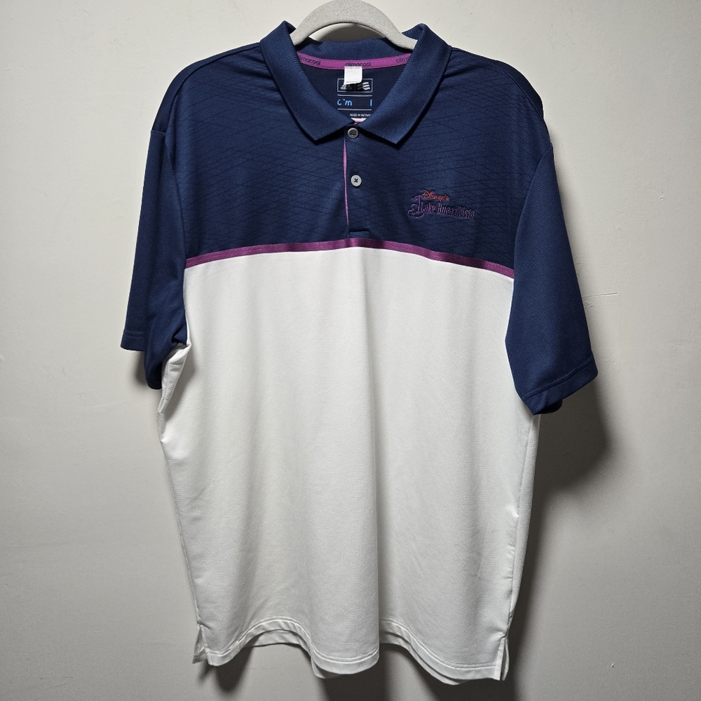 Adidas Disney's Lake Buena Vista Golf Polo Size XL Climacool Blue White